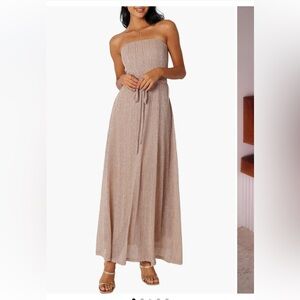 Petal& Pup Farley Strapless Metallic Maxi Dress NWT